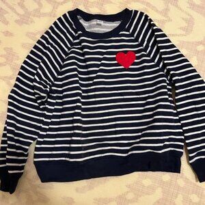 Old Navy Navy and White Striped Sweater